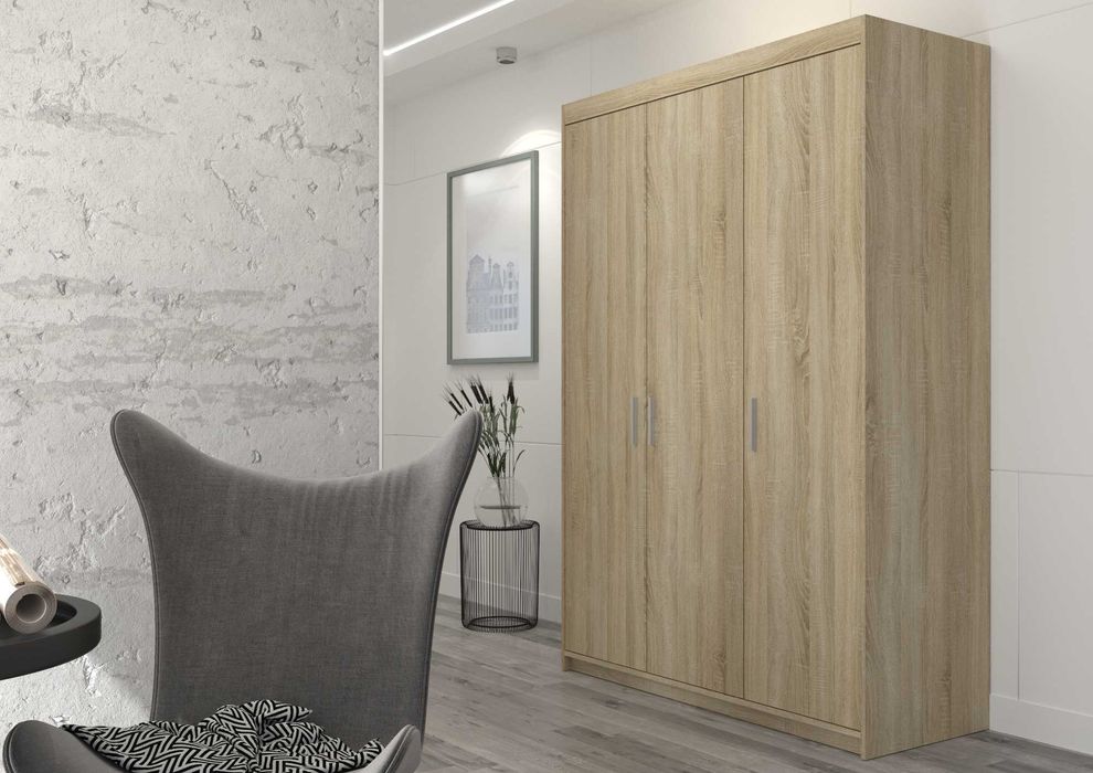 Szafa Elena 3 Drzwiowa 133cm , Biała , sonoma , lefkas,