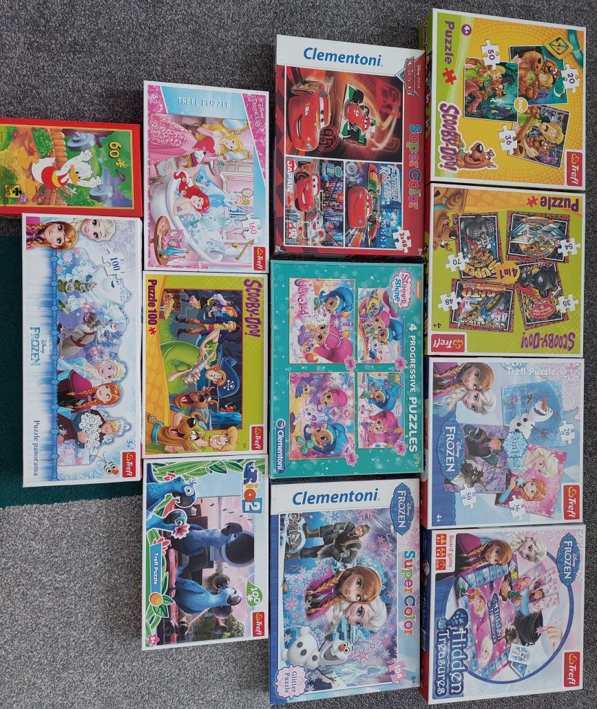 Puzzle i gra m.in. Frozen, Scooby-Doo