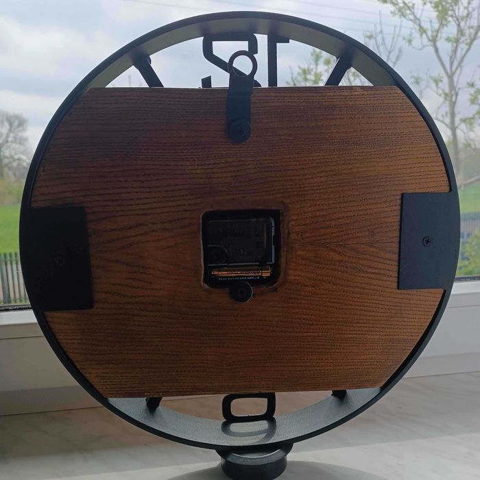 Zegar Ścienny drewniany Jesion 35 cm – stalowa obręcz, cichy mechanizm