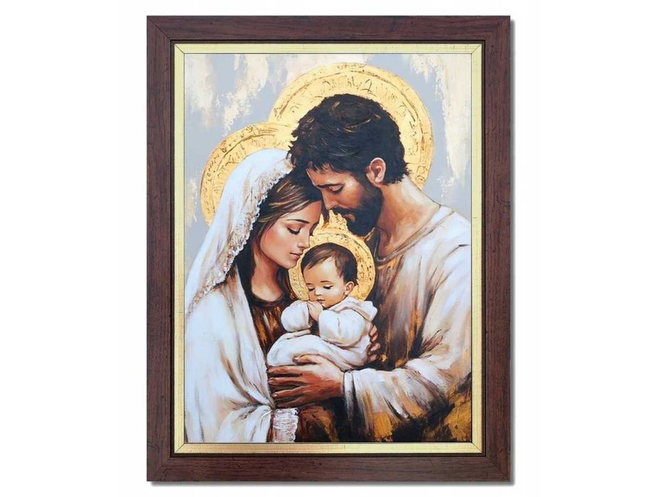 obraz malowany ŚWIĘTA RODZINA JEZUS prezent dla młodej pary na ślub