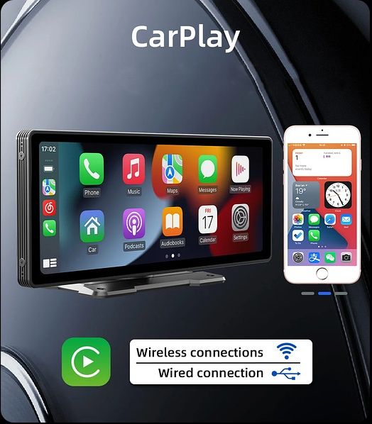 Універсальний сенсорний дисплей, монітор 10.2 дюйма з Apple CarPlay і