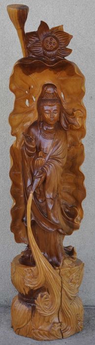 Figura Kiki Statua Buddy Rzeźba z Drzewa Sandałowego Dekoracja 100cm!!