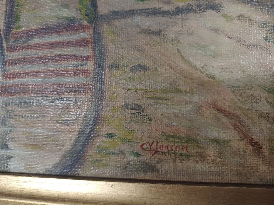 Stary obraz na płótnie sygnowany