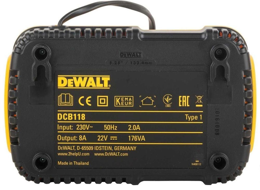 Зарядное устройство для аккумулятора DeWALT DCB118, зарядка для АКБ