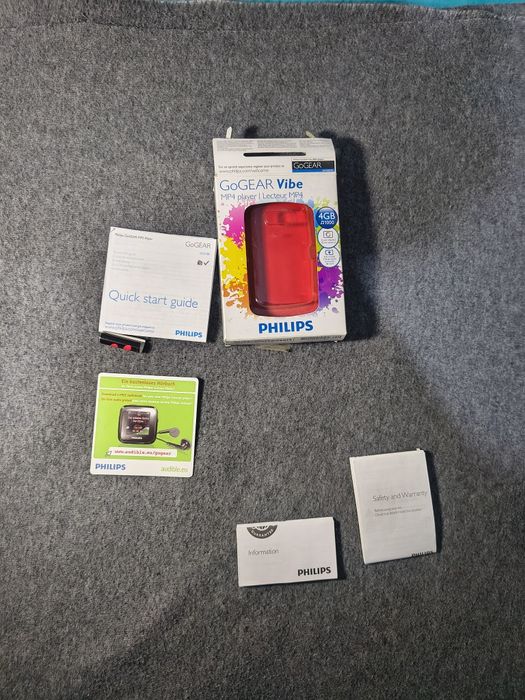 Philips go gear vibe 4gb odtwarzacz mp4 + pudełko
