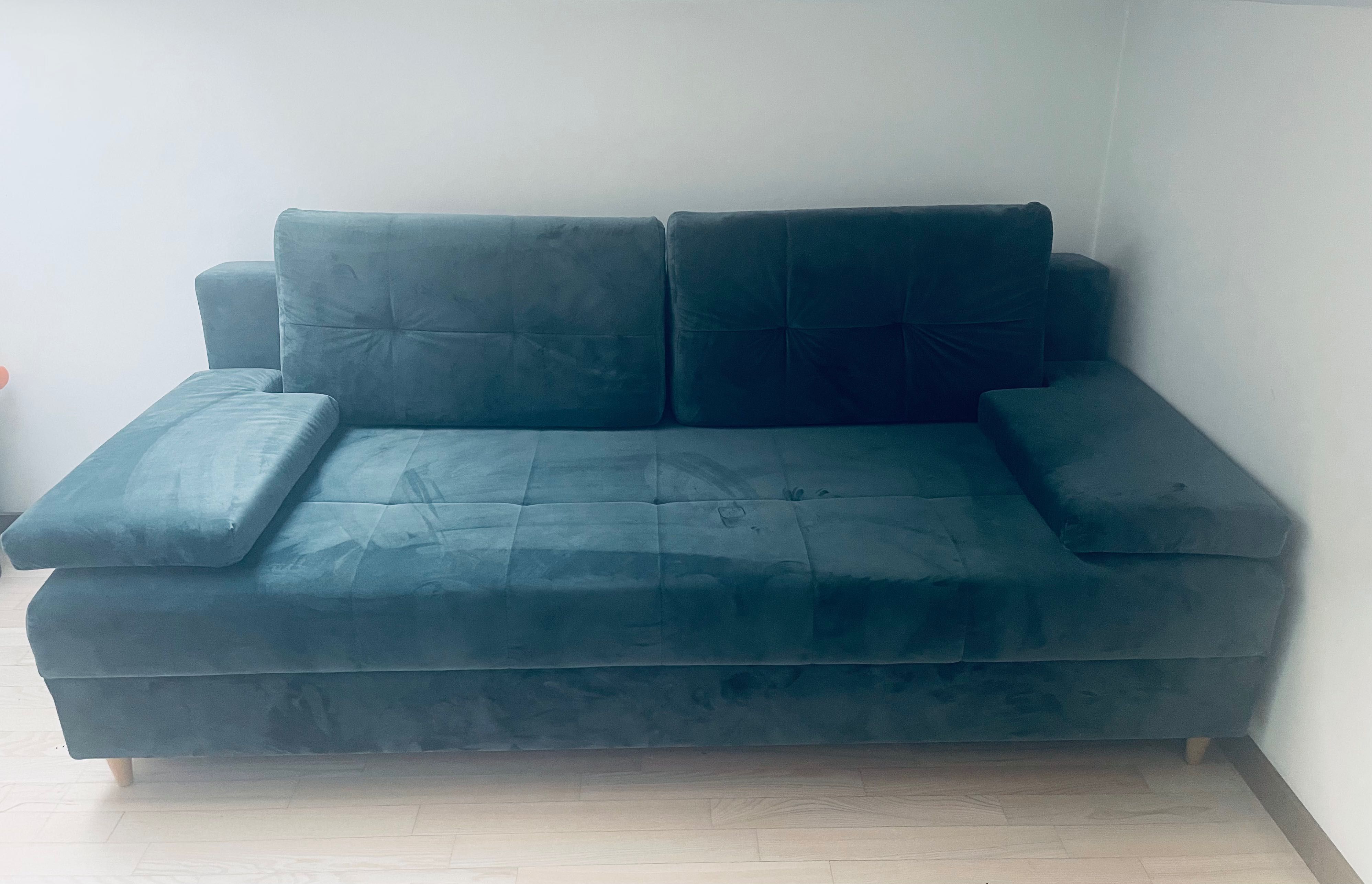 Sofa rozkładana Black Red White zielona jak NOWA