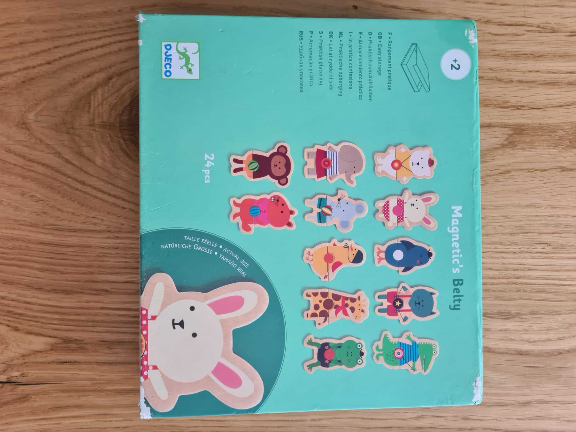 Magnetyczne puzzle drewniane zwierzątka