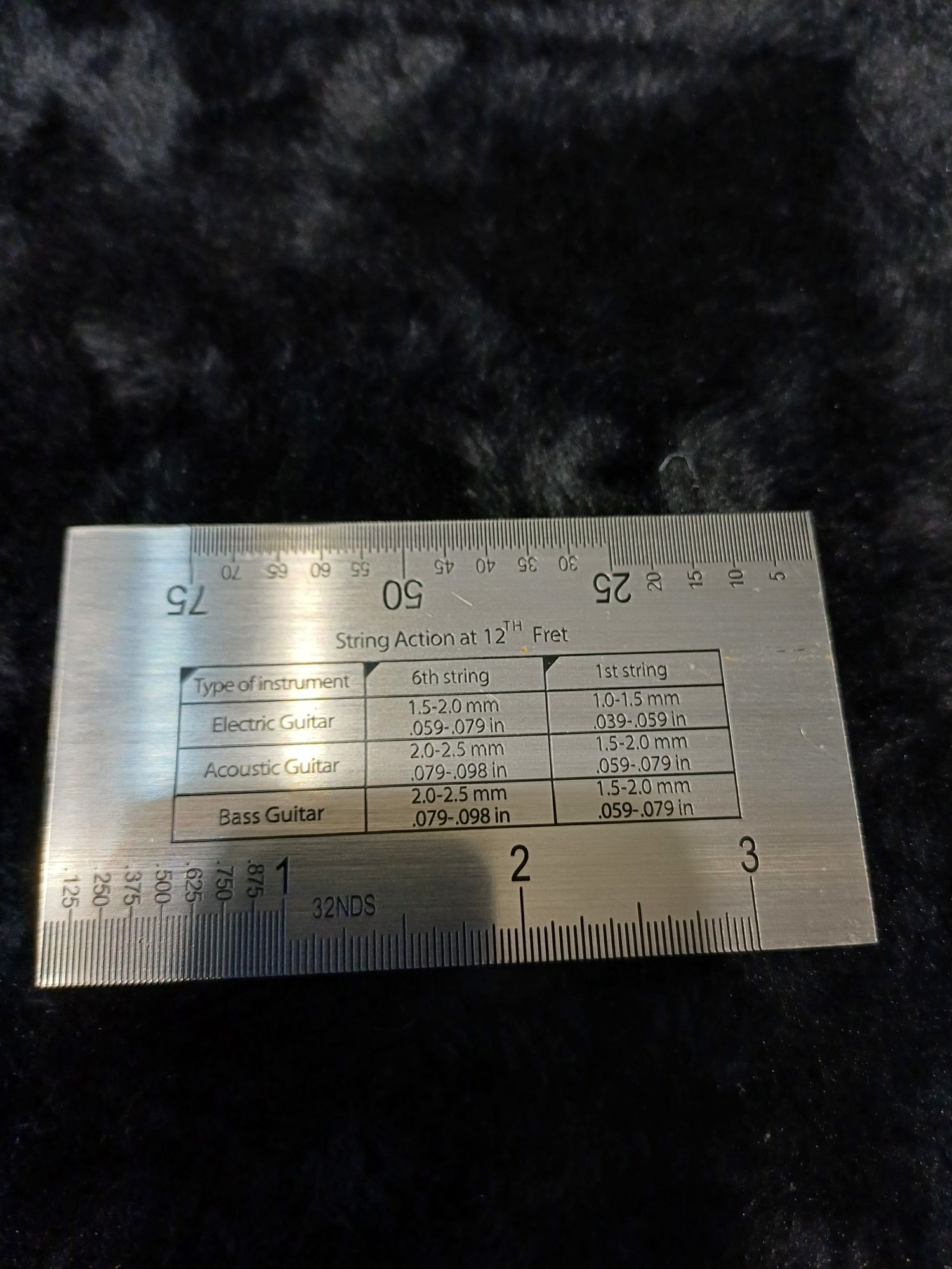 miarka akcji strun linijka fret ruler action gauge