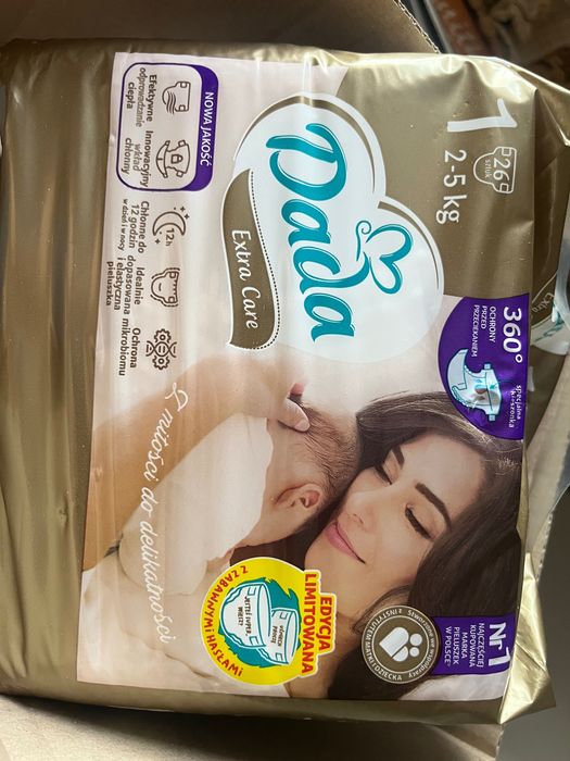 Dada Extra Care, Rozmiar 1(2-5 kg ).
3 Nowy, nieotwarty paczki