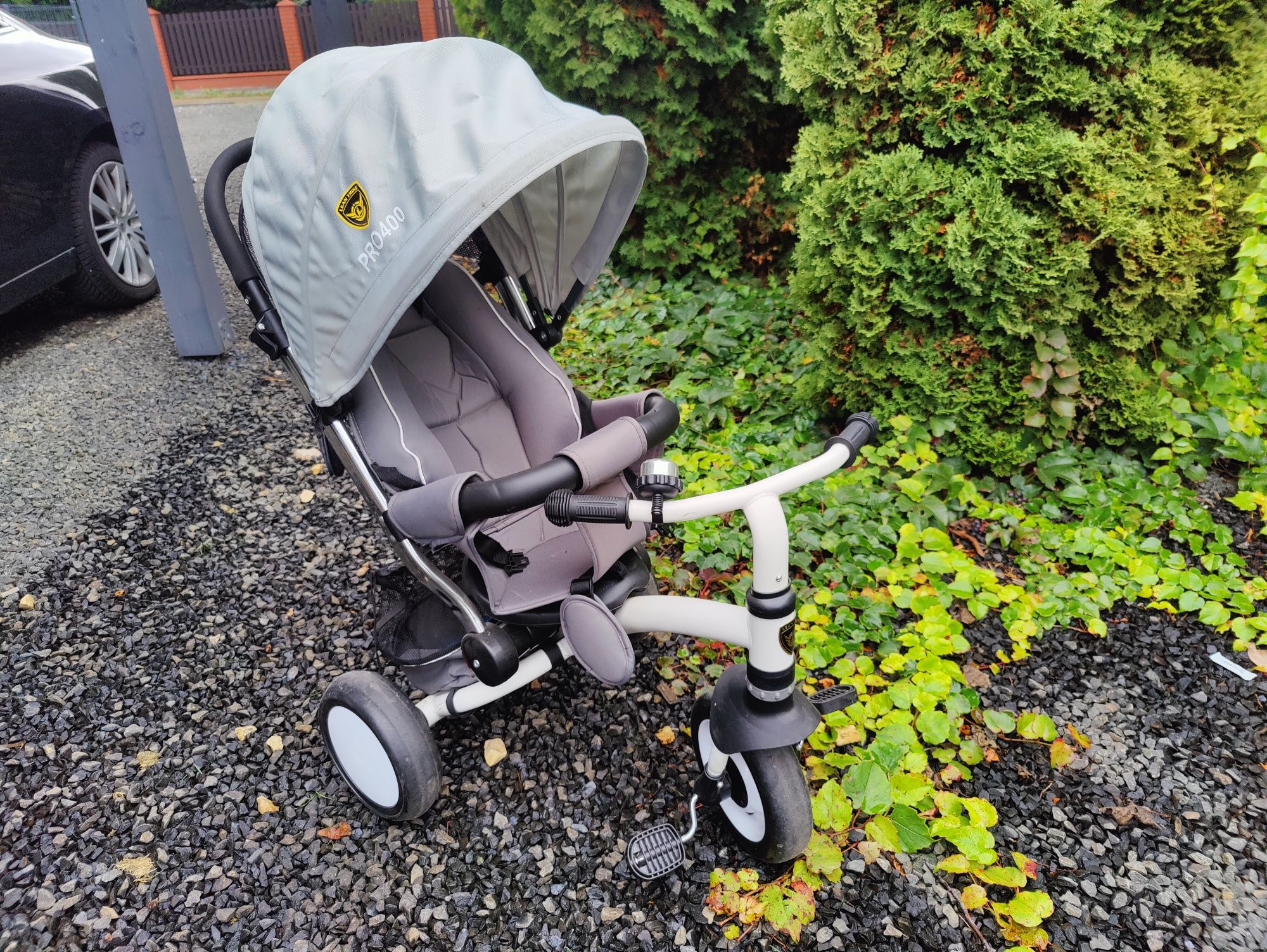 LEANToys, rower trójkołowy PRO400, srebrny