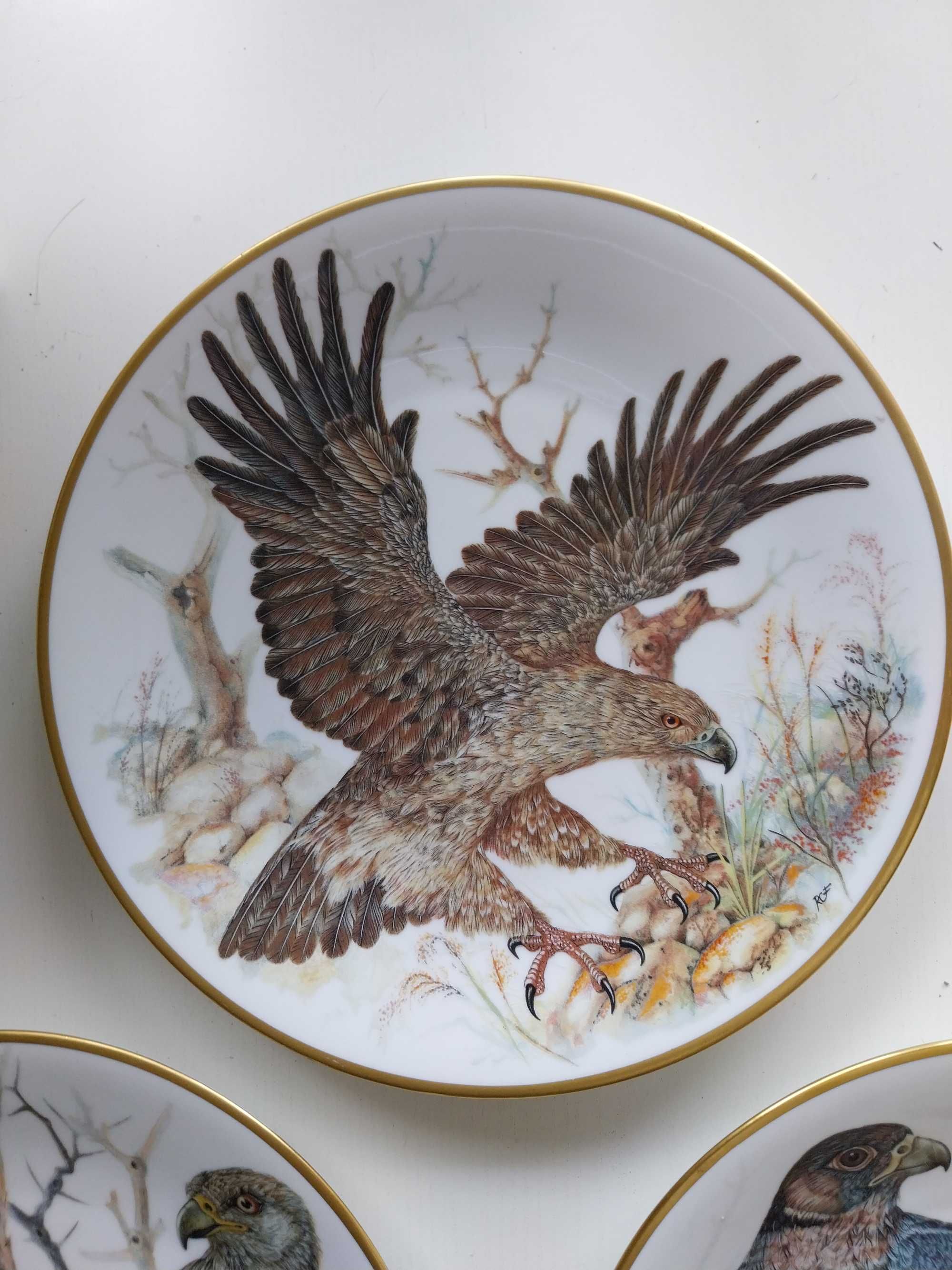 Pratos colecção philae, águia, coruja, mocho, falcão e milhafre