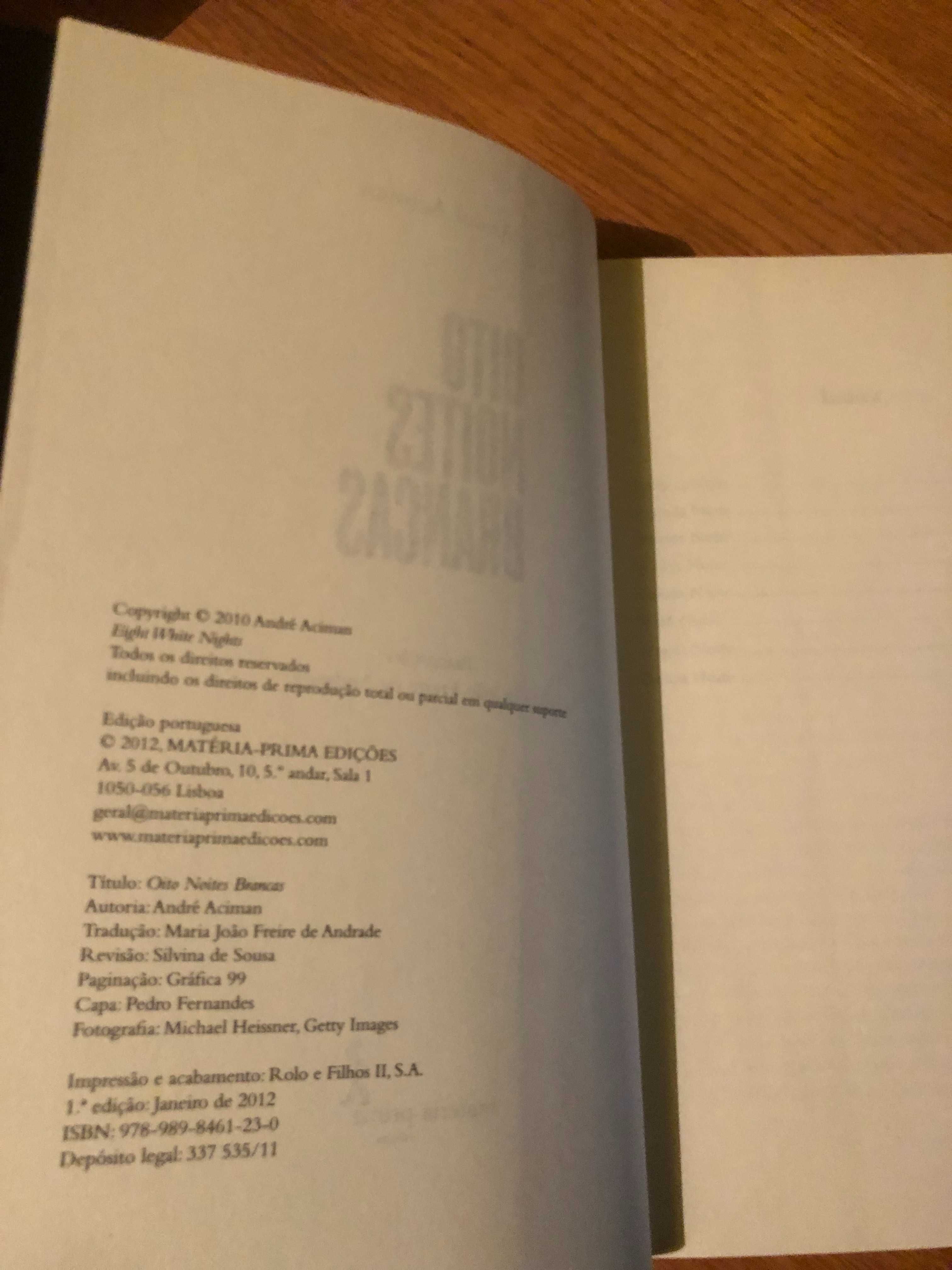 OITO NOITES BRANCAS    André Aciman    portes grátis