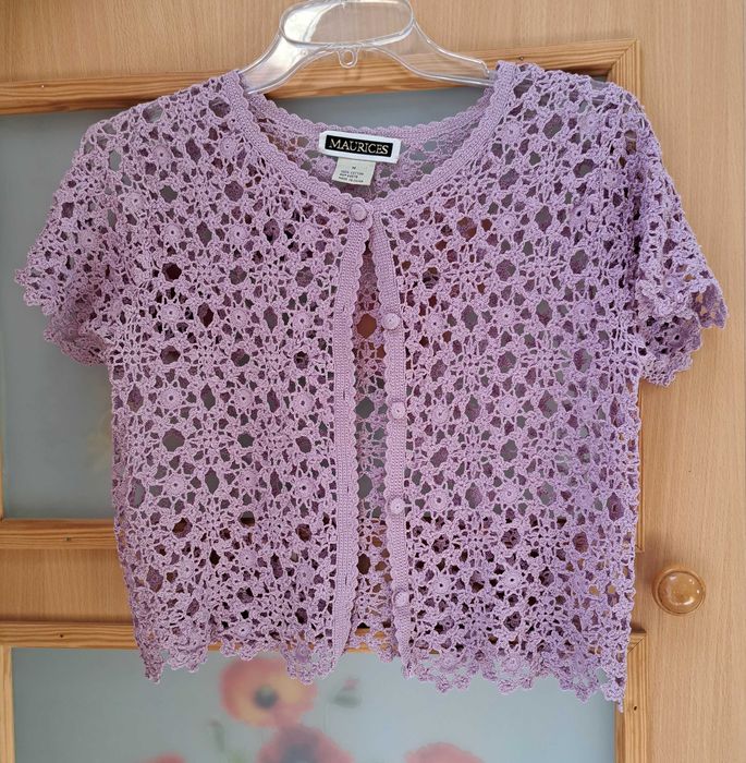 Crop top, bluzeczka ażurkowa rozmiar M