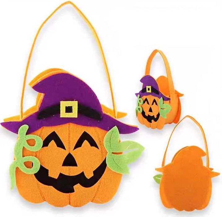 torebki na cukierki halloweenowe kształt dyń 2szt
