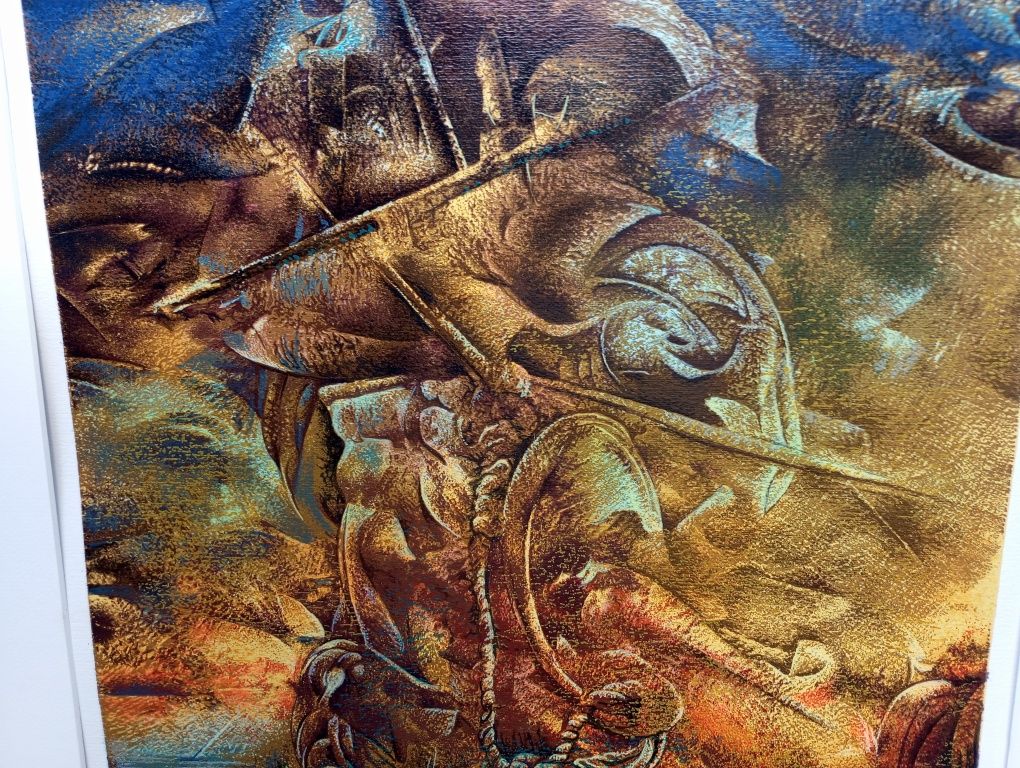 Przepiękne płótno - alegoria morska - 73,5 x 52,5 cm
