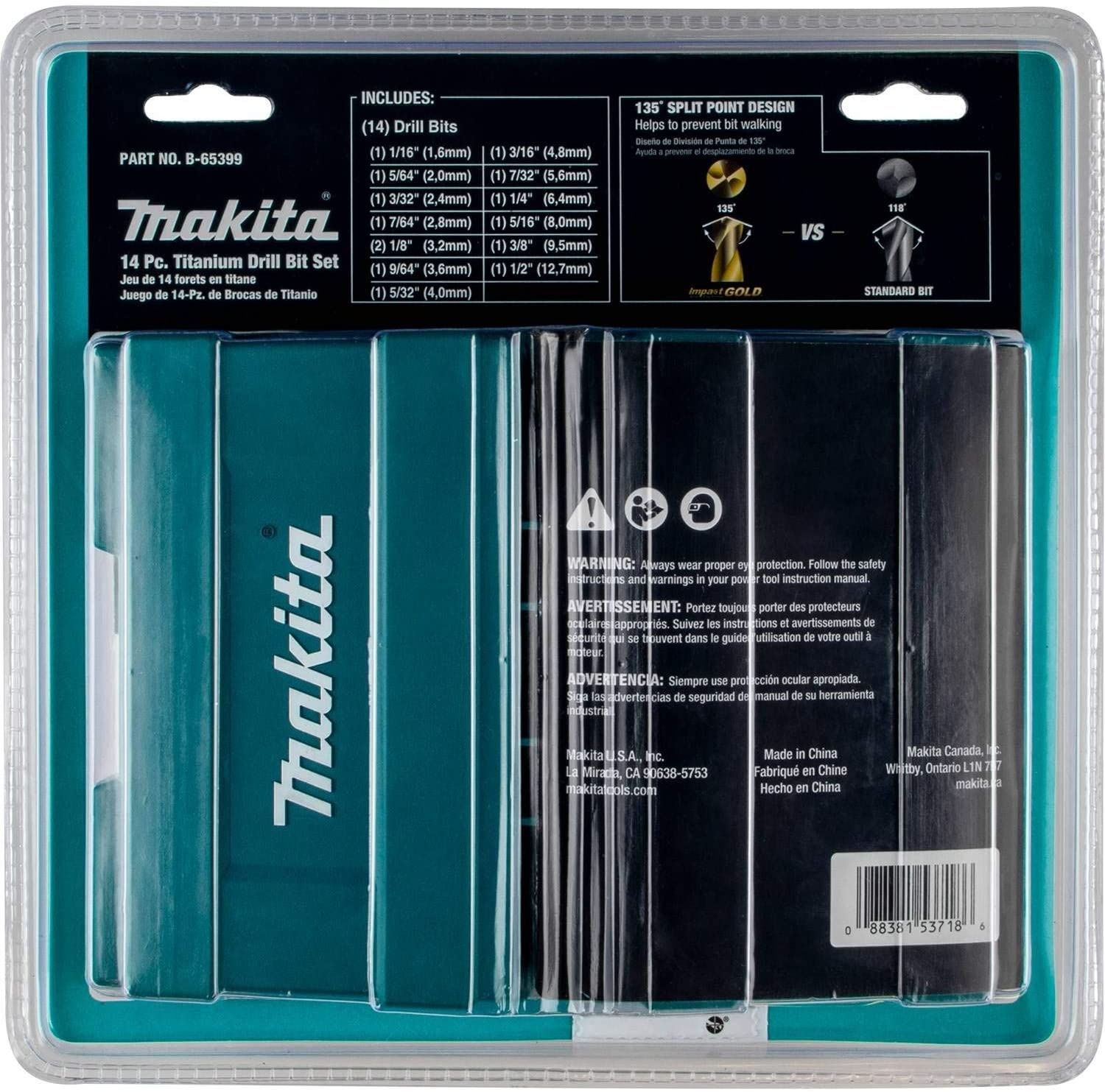 Набор сверл Makita B-65399 Impact Gold 14 Pc. Titanium Drill Bit Set