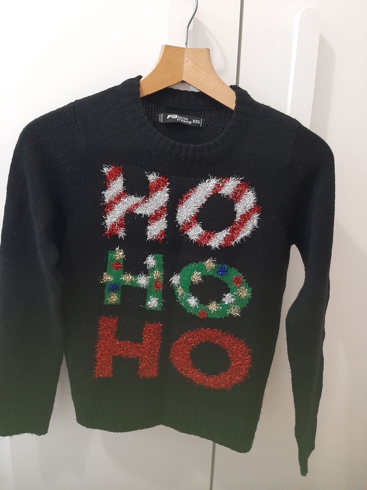 Sweter świąteczny  czarny xxs
