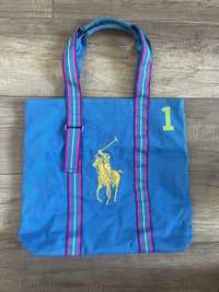 Płócienna torba Polo Ralph Lauren shopper, idealna na plażę