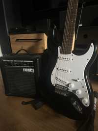 ZESTAW Gitara Elektryczna Squier Fender Stratocaster +Wzmacniacz Force