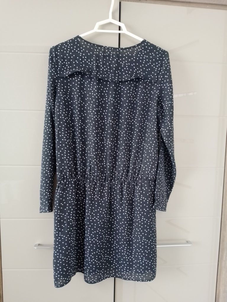 Sukienka z falbanką kropki 36/38