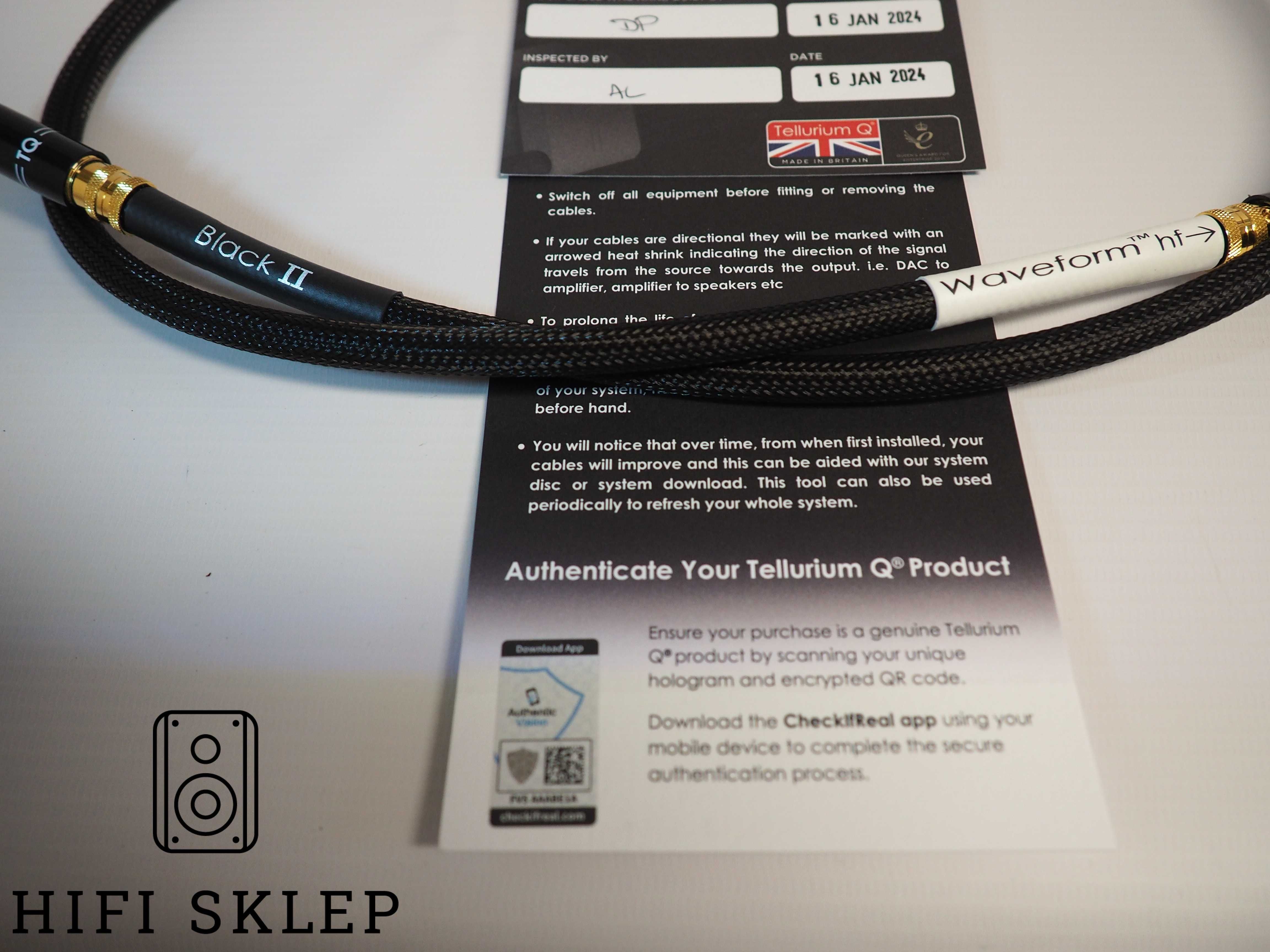 Tellurium Q Black II Waveform - cyfrowy RCA 1m/zapytaj o promocję !!!