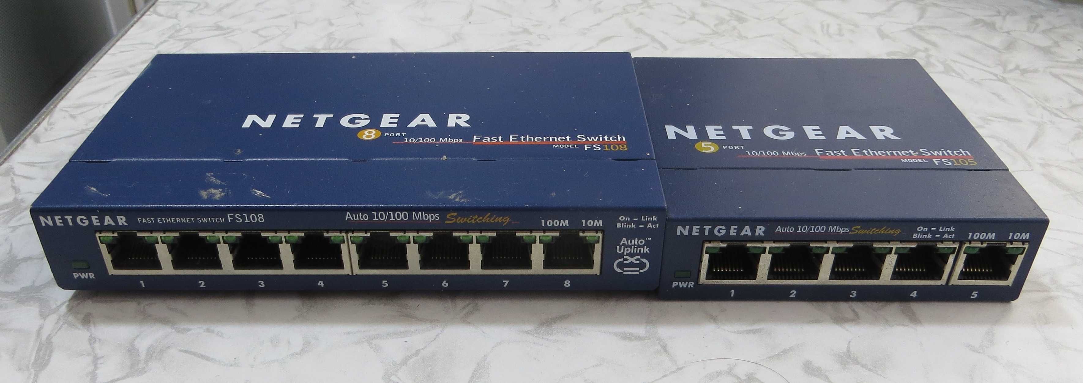 Комутатори Netgear FS108 v2, Netgear FS105 v2.