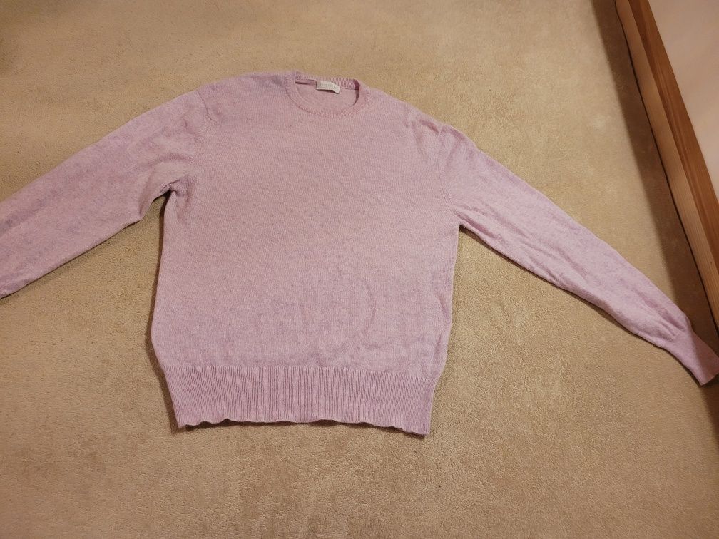 Kaszmirowy 100%  sweter swetr M 38 wrzosowy