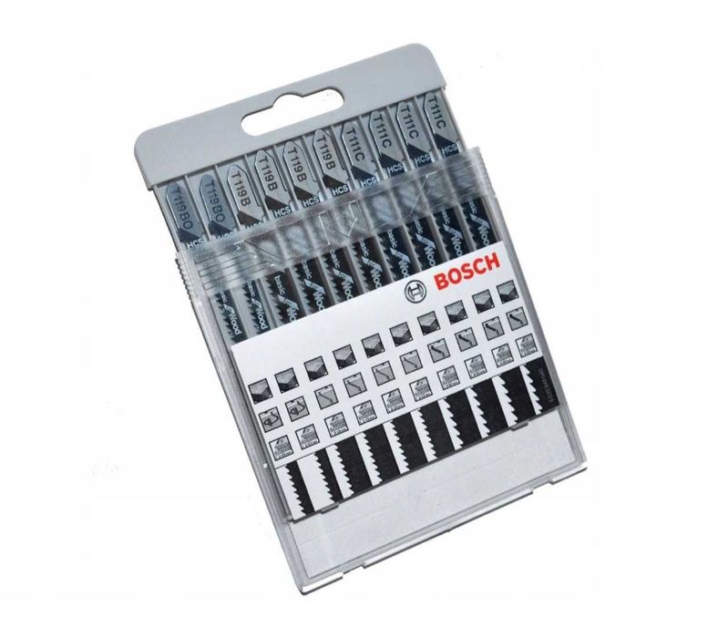 10 Brzeszczotów BOSCH do Wyrzynarek Chwyt Typu T Cięcia od 4 do 50 mm