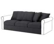 Ikea gronlid pokrycie sekcji 3 osobowej sporda ciemnoszary