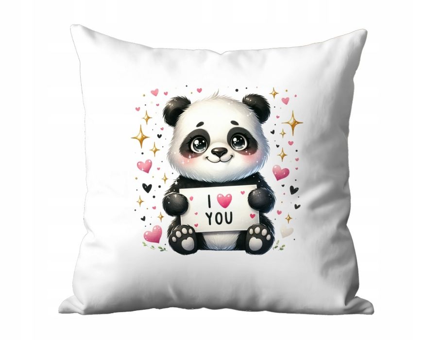 Poduszka na walentynki Prezent dla niej i dla niego Panda