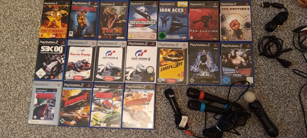 Konsola PlayStation 2 PS2 duży zestaw 32 gry unikatowe 2 sztuki konsol