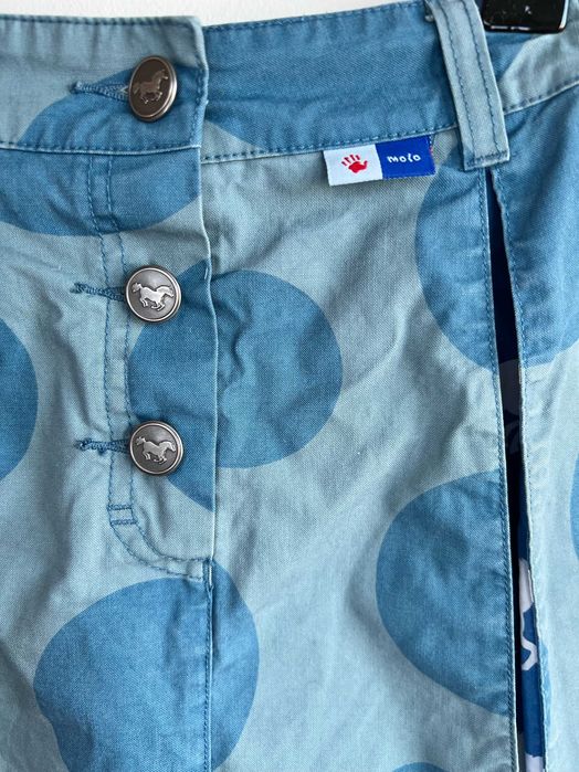 Molo spódnica dziewczęca niebieska we wzory konie bawełniana scandi