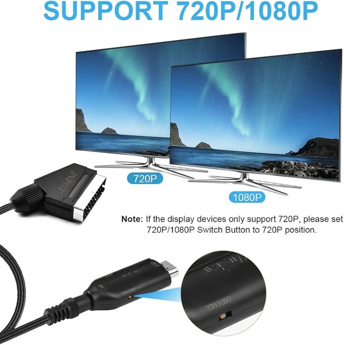 Konwerter axfee scart na HDMI 3 sztuki dostępne