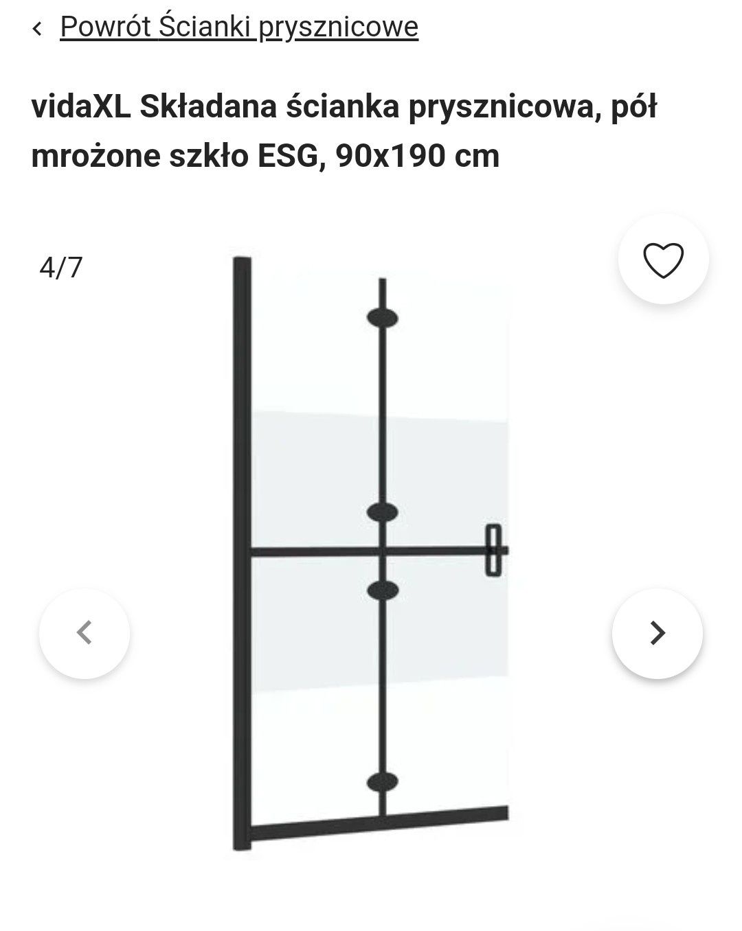 Ścianka prysznicowa składana