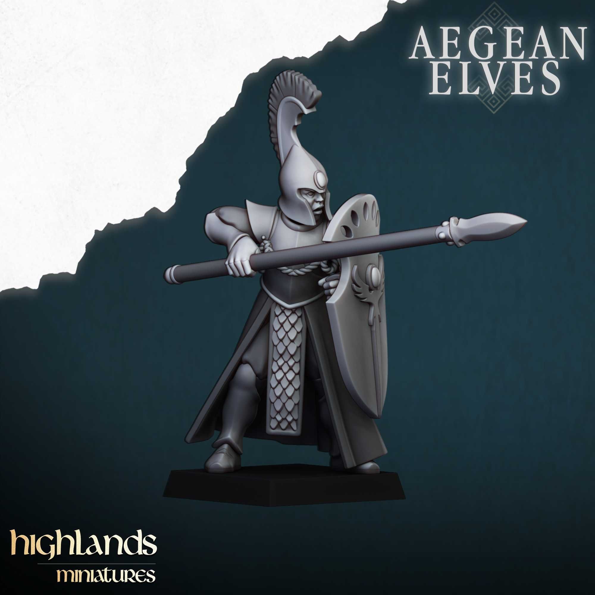 Aegean Elves Spearmen - WFB ToW AoS - Highlands x10