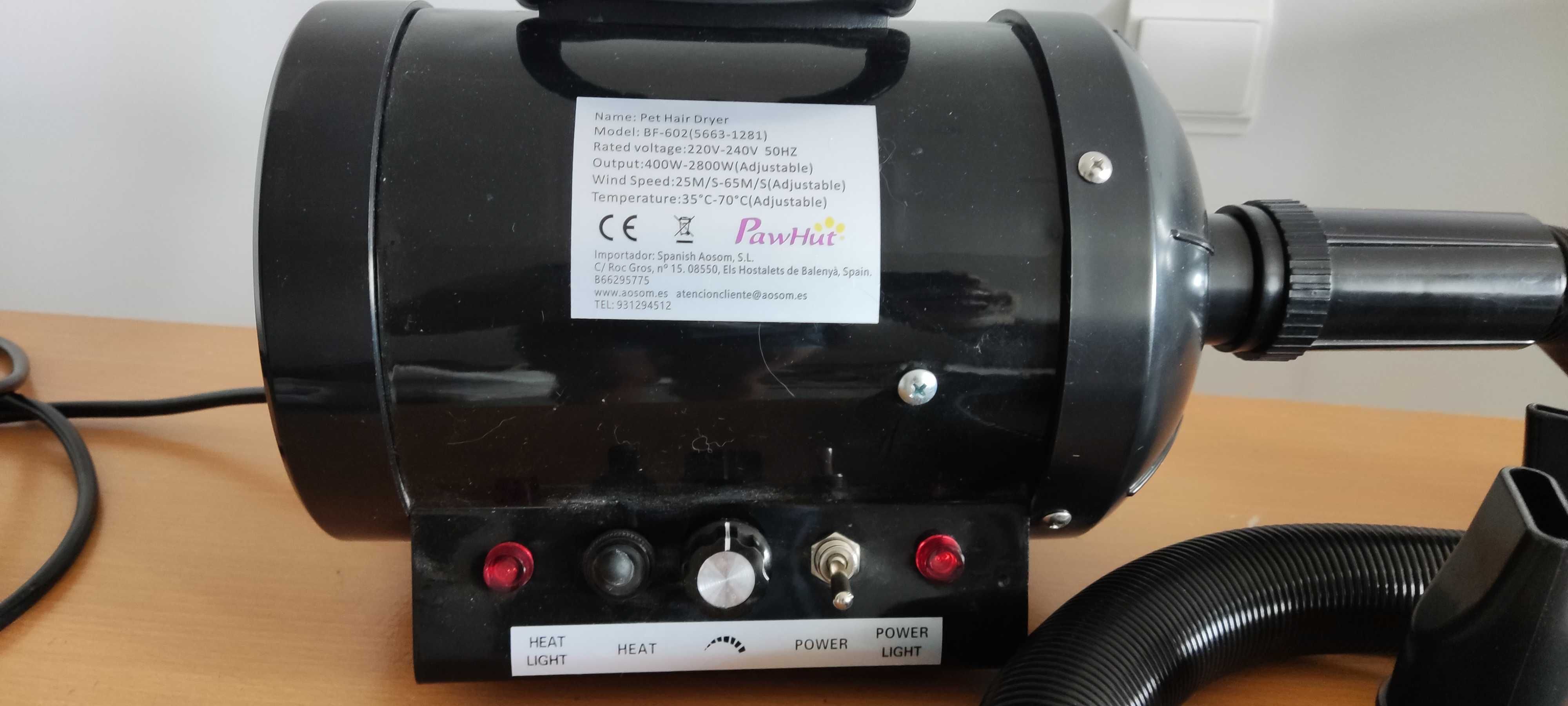 Soprador/secador para banhos e tosquias