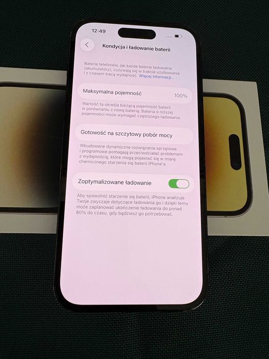 BATERIA 100% iPhone 14 Pro 256GB grafit stan extra