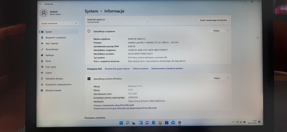 Dell e6540 Intel Core i7
