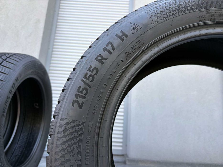 4szt zimowe 215/55R17 Continental 8mm 2023r świetny stan! Z561 Gwar