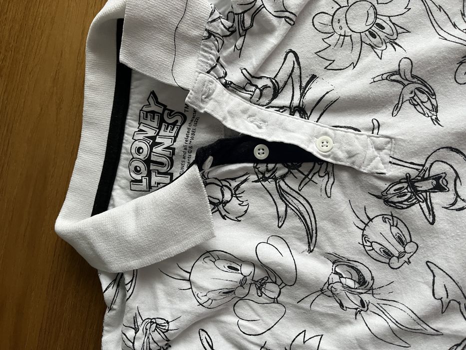 Męski T-shirt polo rozm S z postaciami Looney Tunes