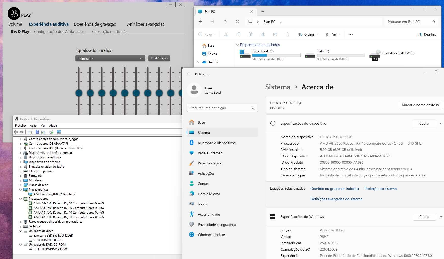 PC Desktop HP Pavilion 550-128ng [novo - open box]