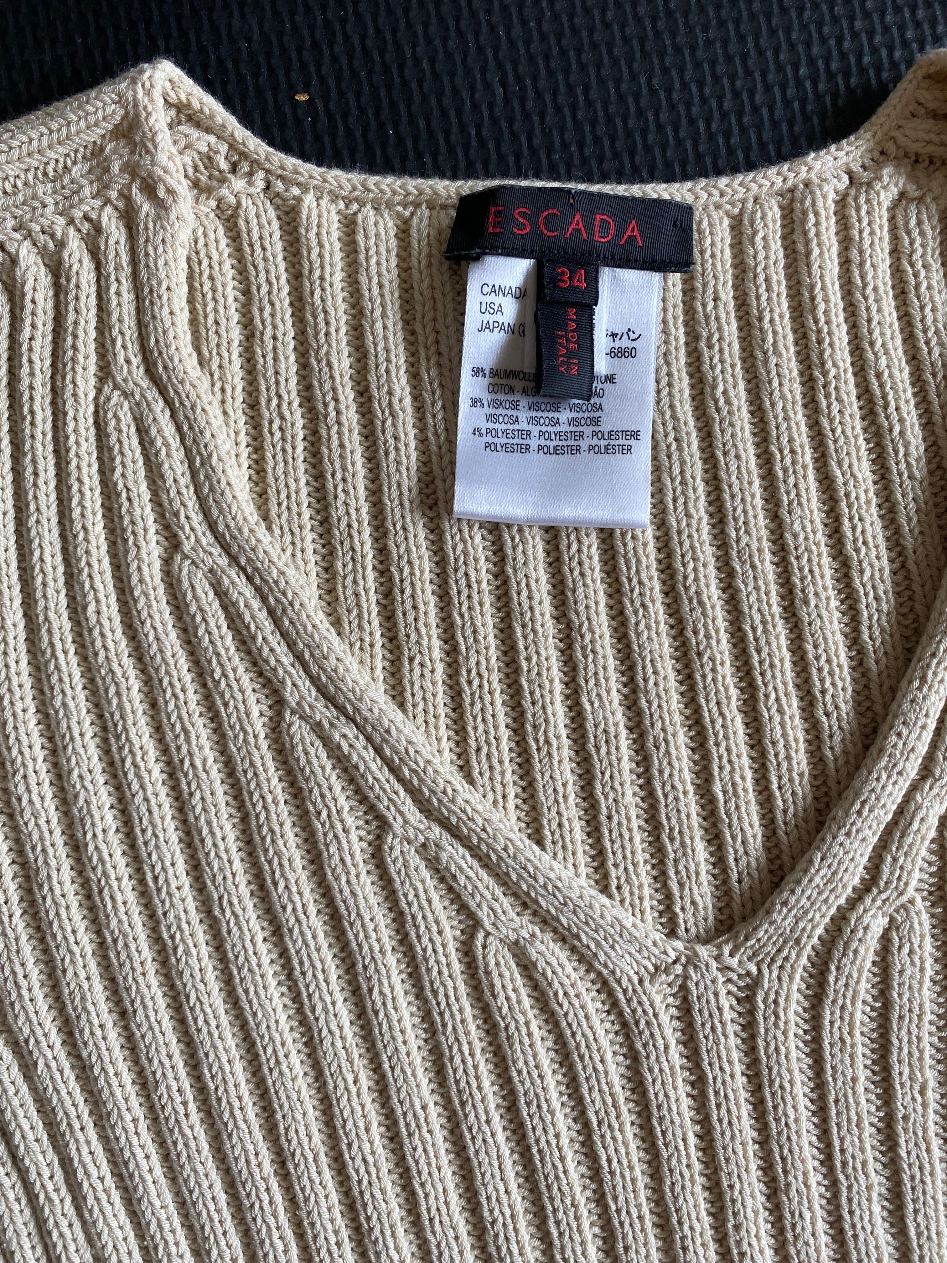 Sweter ESCADA rozmiar 34 stan idealny beżowy  bawełna i wiskoza