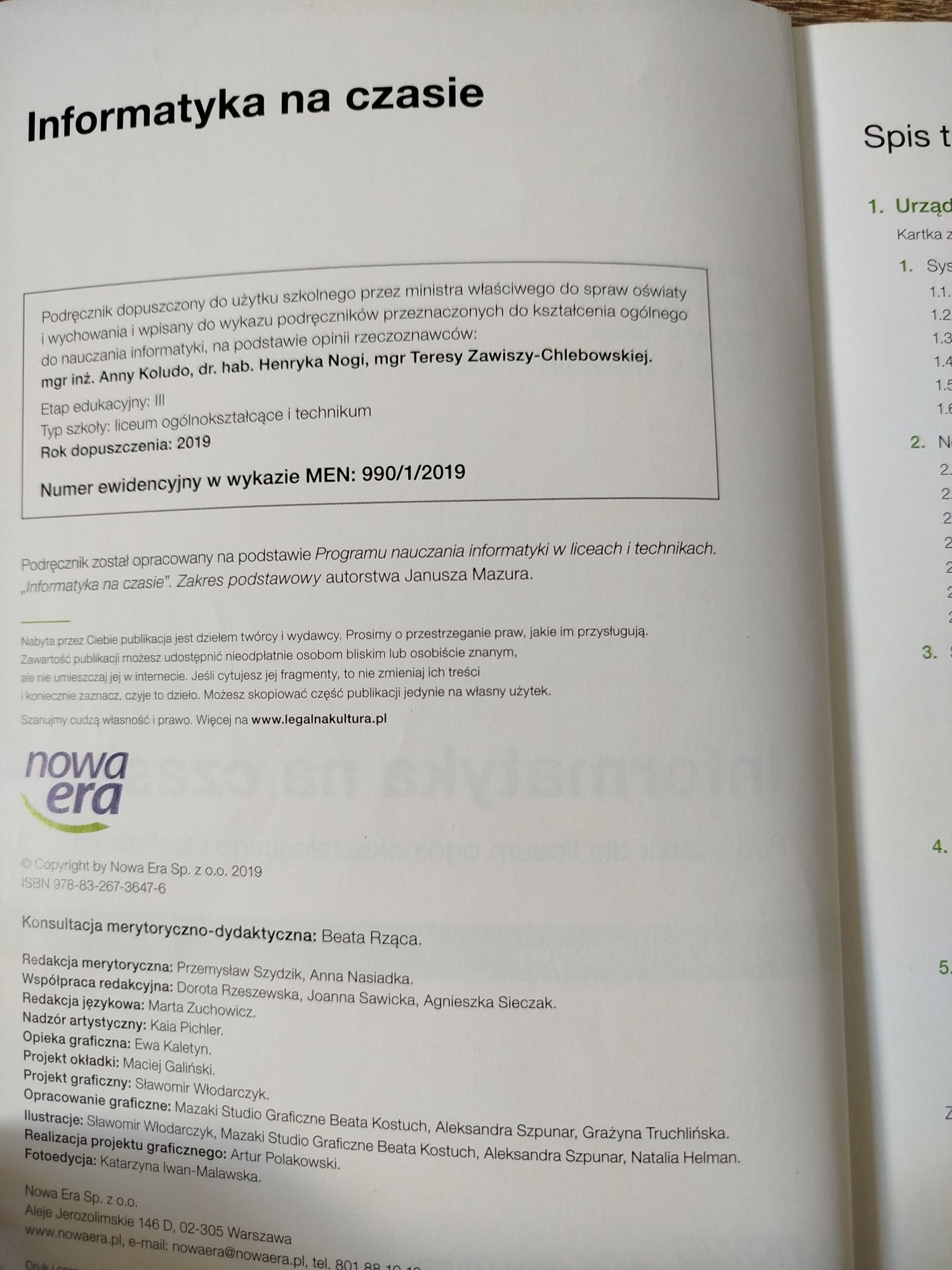 podręcznik Informatyka na czasie 1