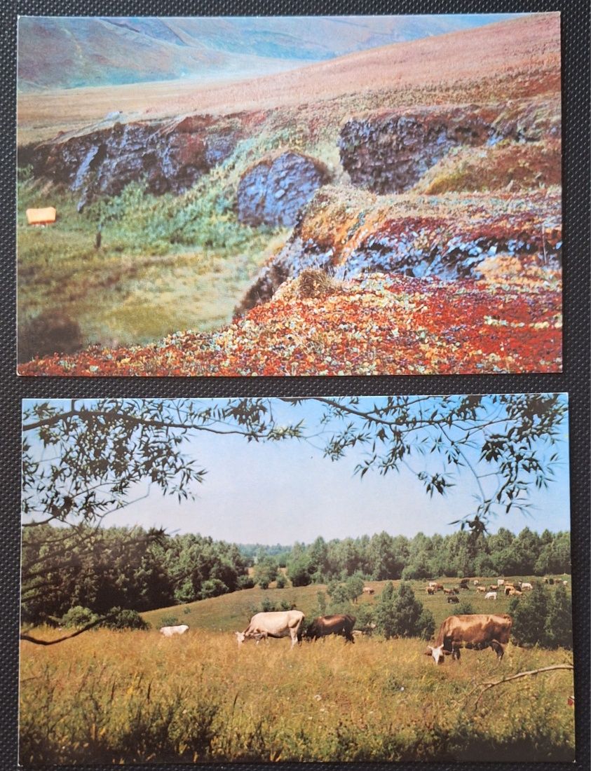 Postais ilustrados a cores paisagens Russia adquiridos na URSS anos 80