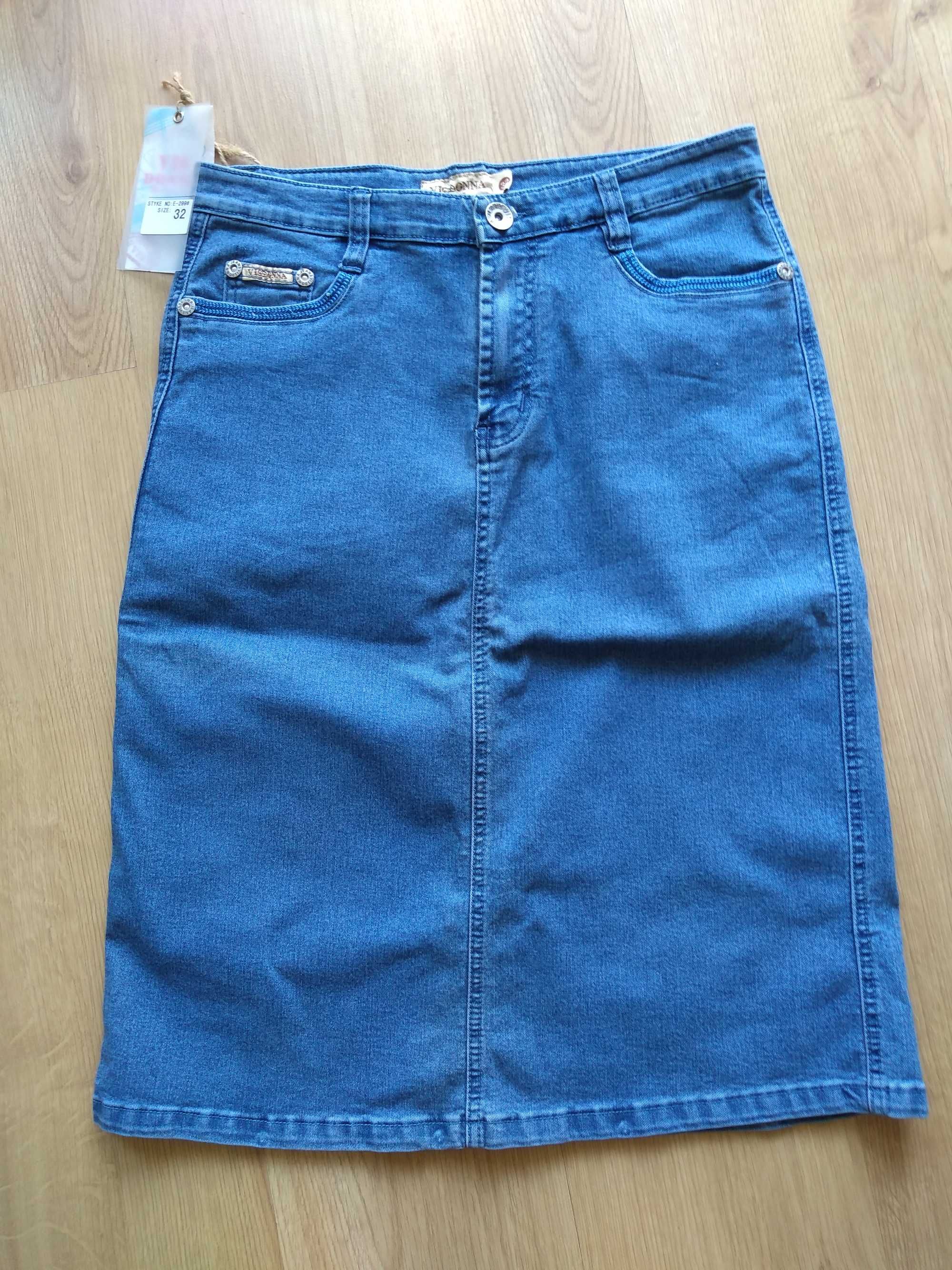 Spódnica jeansowa - nowa z metką rozm. 32 L/XL Midi