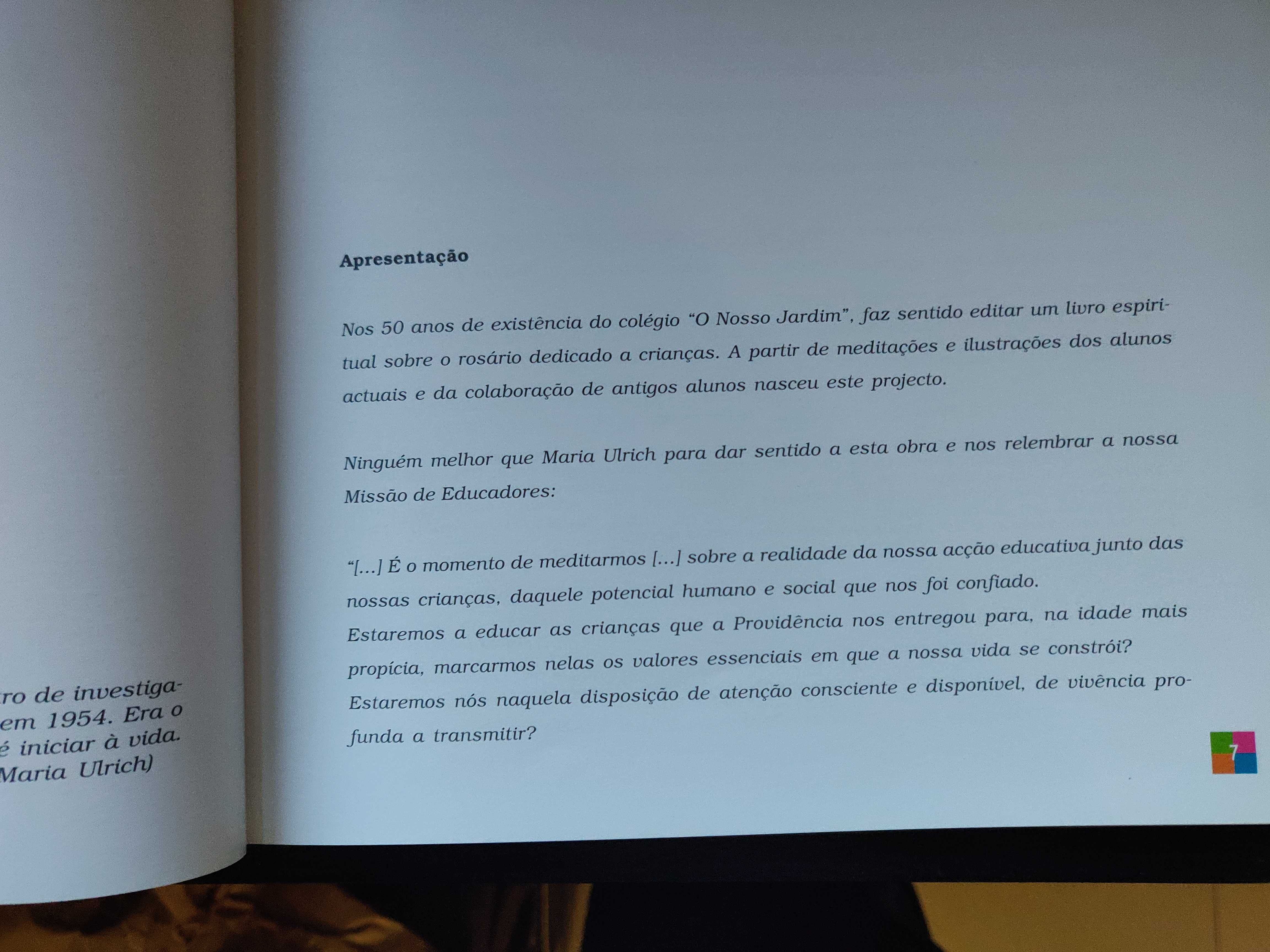 Livro "O Rosário para Crianças", do Colégio "O Nosso Jardim"