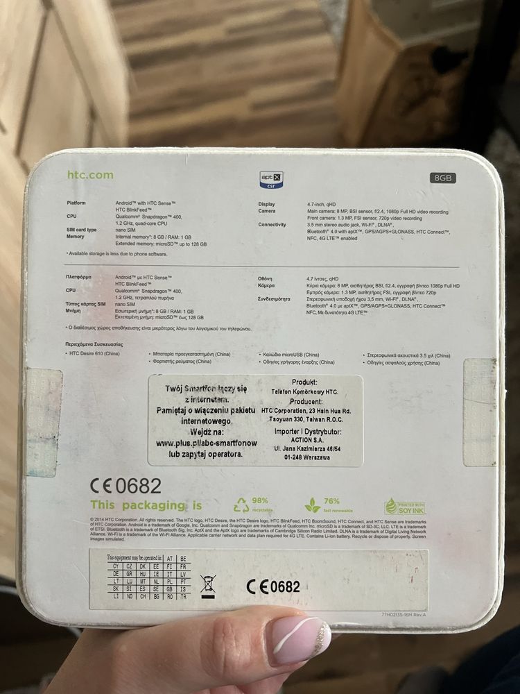 HTC Desire 610 1GB/8GB niebieski nowy