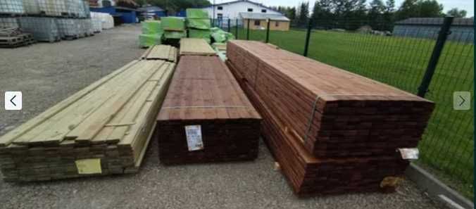 Deska tarasowa impregnowana ciśnieniowo • gładka • ryflel • legary