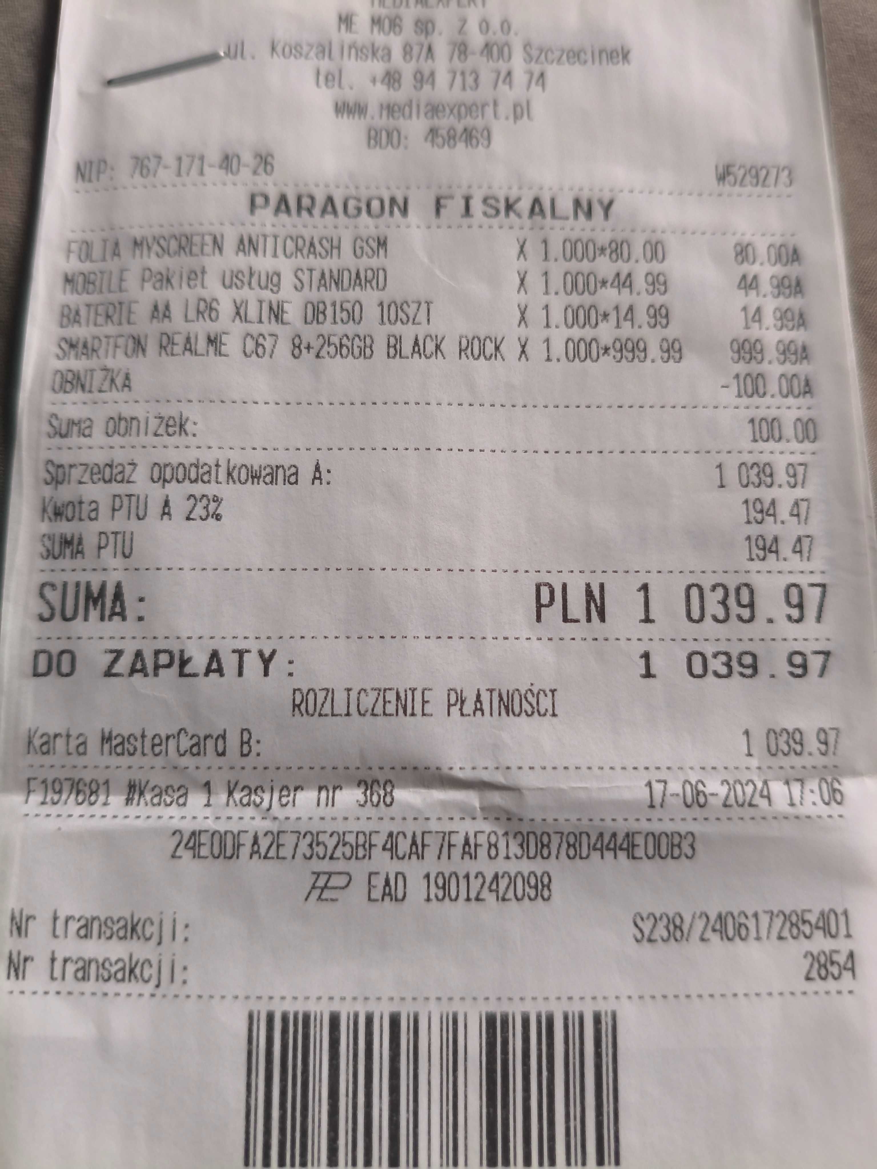 Smartfon realme C67 RMX3890 - Jak nowy -