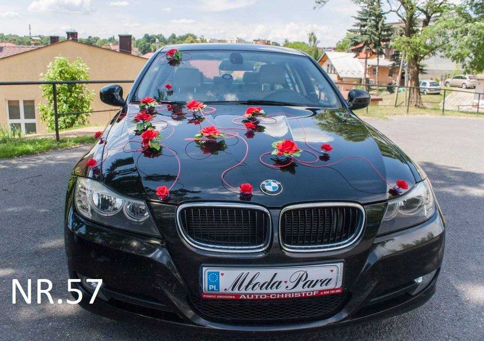 Ozdoba na samochód. Dekoracja weselna na auto do ślubu 057